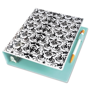 Avery® Durable Mini Size Non-view Fashion Binder With Round Rings, 3 Rings, 1" Capacity, 8.5 X 5.5, Damask-light Blue freeshipping - TVN Wholesale